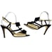 Kate Spade Satin T-Strap Gold and Black Bow Strappy Sandal Size US 8 B Stiletto