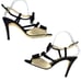 Kate Spade Satin T-Strap Gold and Black Bow Strappy Sandal Size US 8 B Stiletto