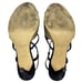 Kate Spade Satin T-Strap Gold and Black Bow Strappy Sandal Size US 8 B Stiletto