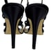 Kate Spade Satin T-Strap Gold and Black Bow Strappy Sandal Size US 8 B Stiletto