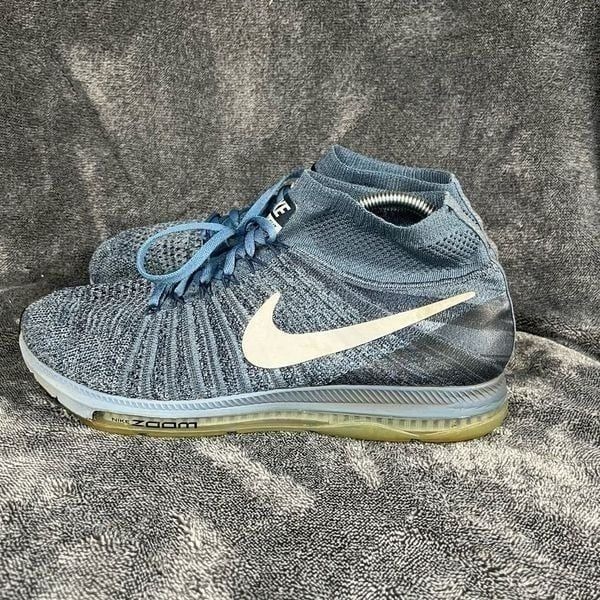 Nike Zoom All Out Flyknit Lace Up Sneaker Blue Running Shoes Size 10