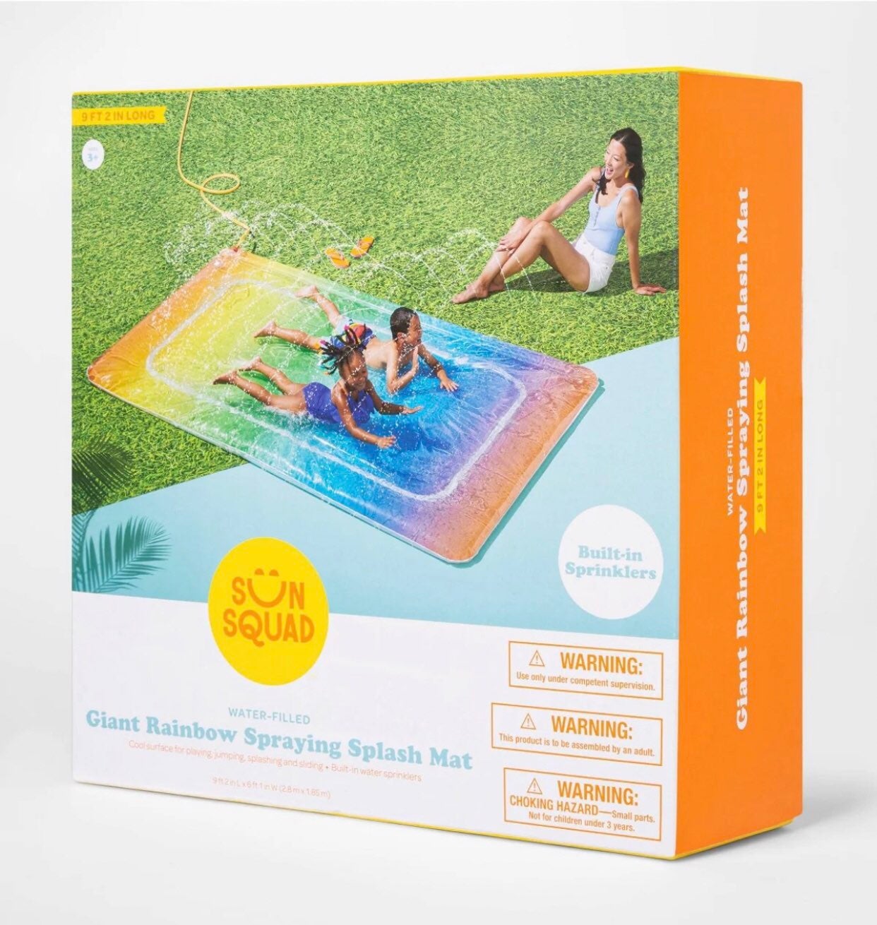 Giant Rainbow Spraying Splash Mat Slide