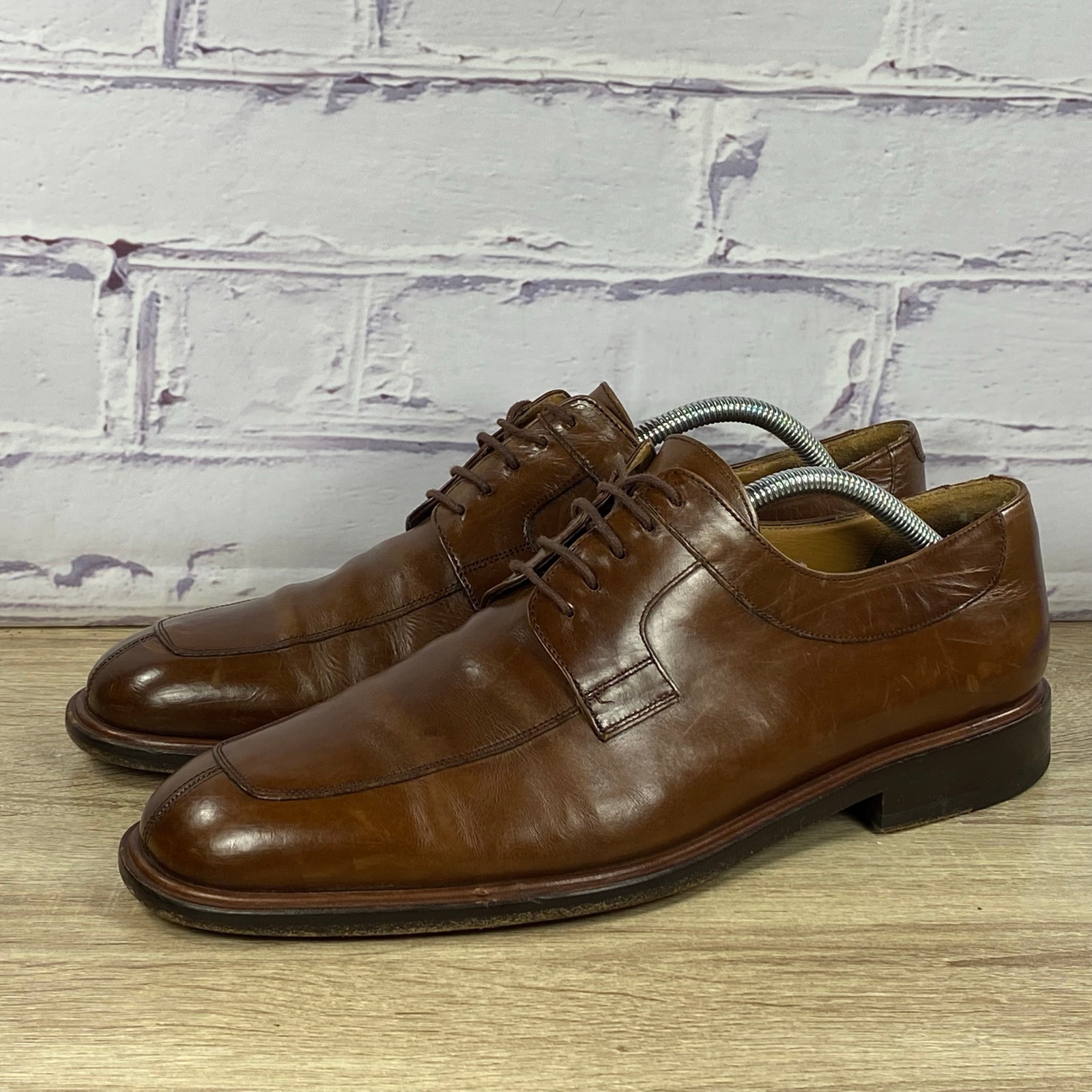 Mezlan Fiore Brown Leather Dress Shoes Men's 11 Oxford Split Toe Lace Up Derby