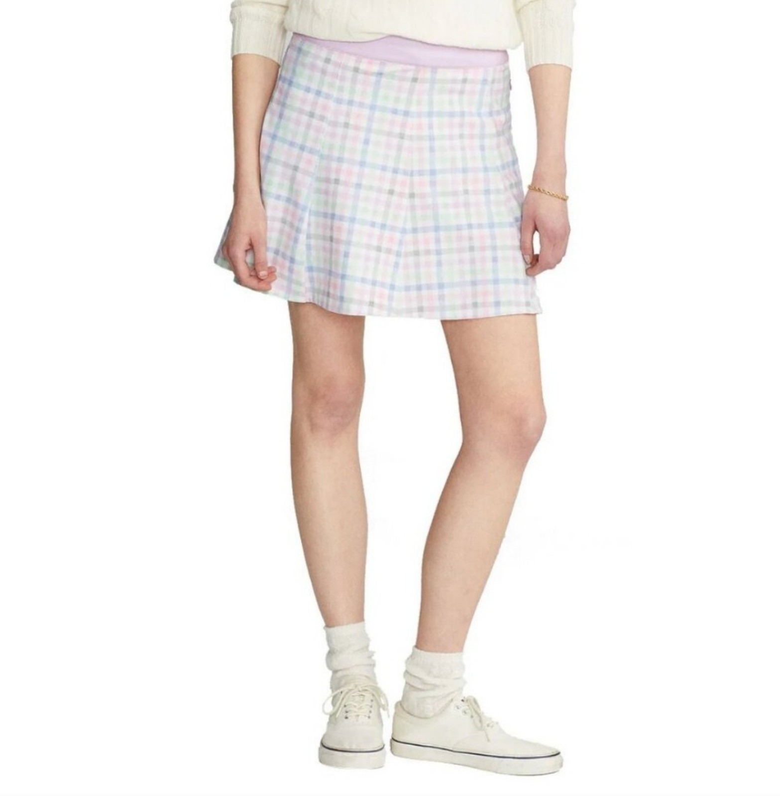 NWT Ralph Lauren RLX Golf Skirt Skort Women Size Small Micro Check Pastel Purple