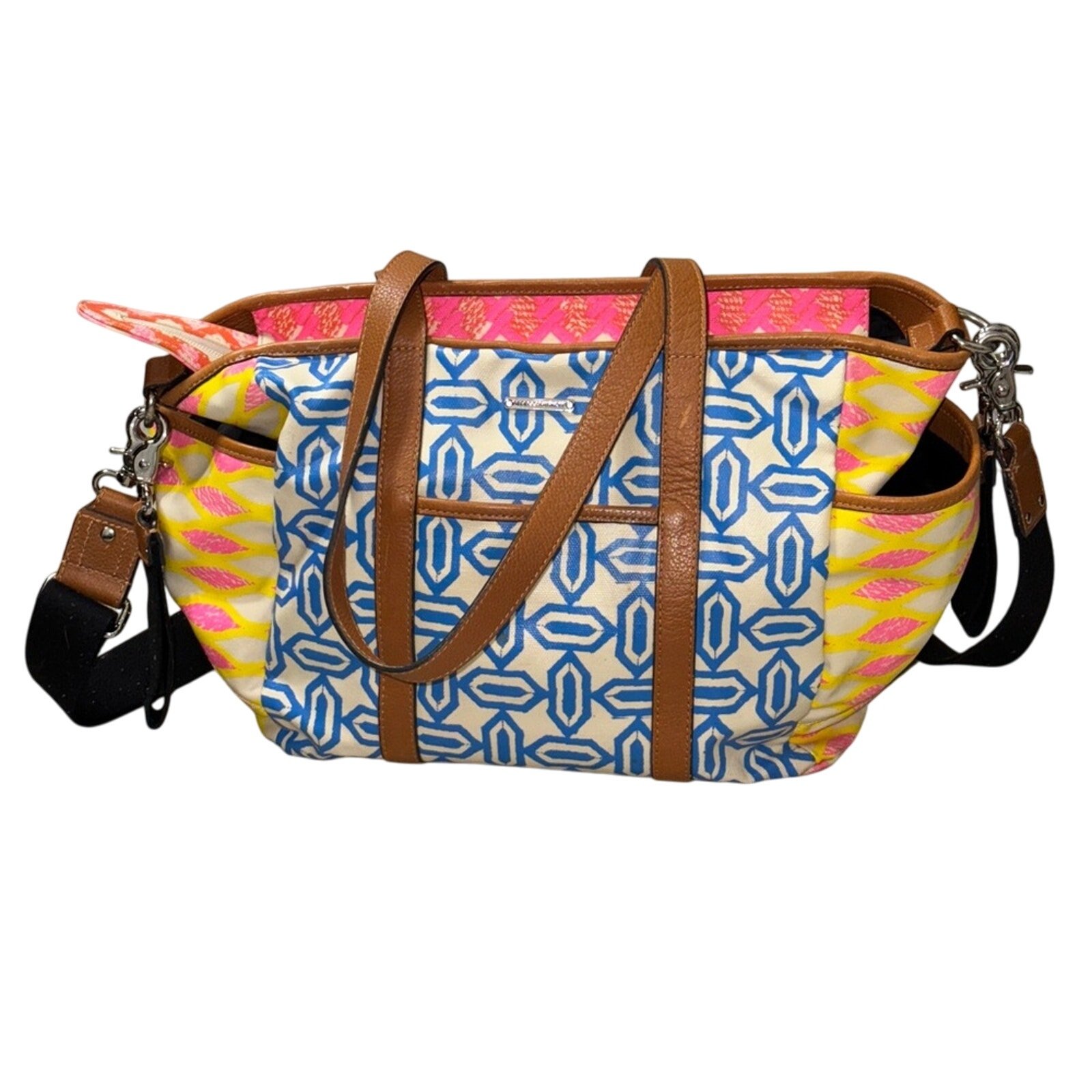 Rebecca Minkoff Neon Marissa Diaper Bag Pink Yellow