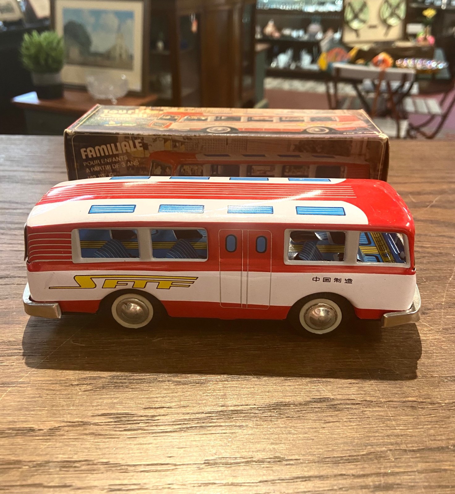 Tin toy bus