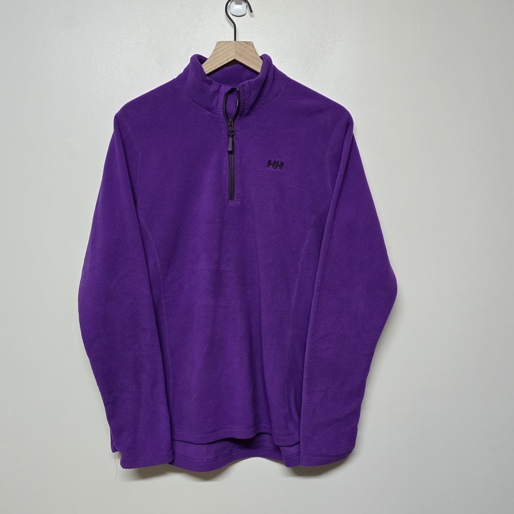 HELLY HANSEN Polartec Women's Fleece Jumper Size XL Half-Zip Mock Neck Purple