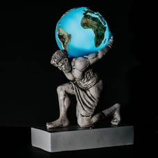 World Globe Portable Touch Light With Figurine