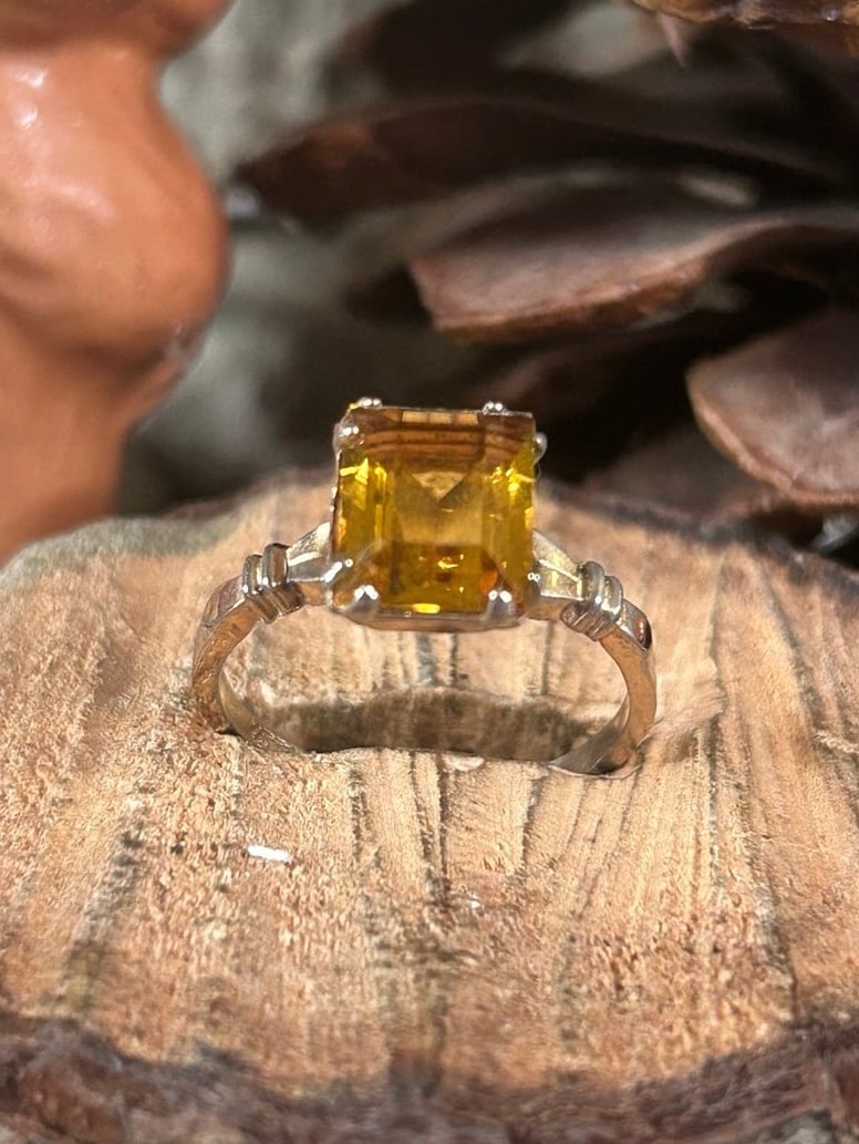 925 Sterling 12 k gf Vintage Fabulous size 7 3/4 ring