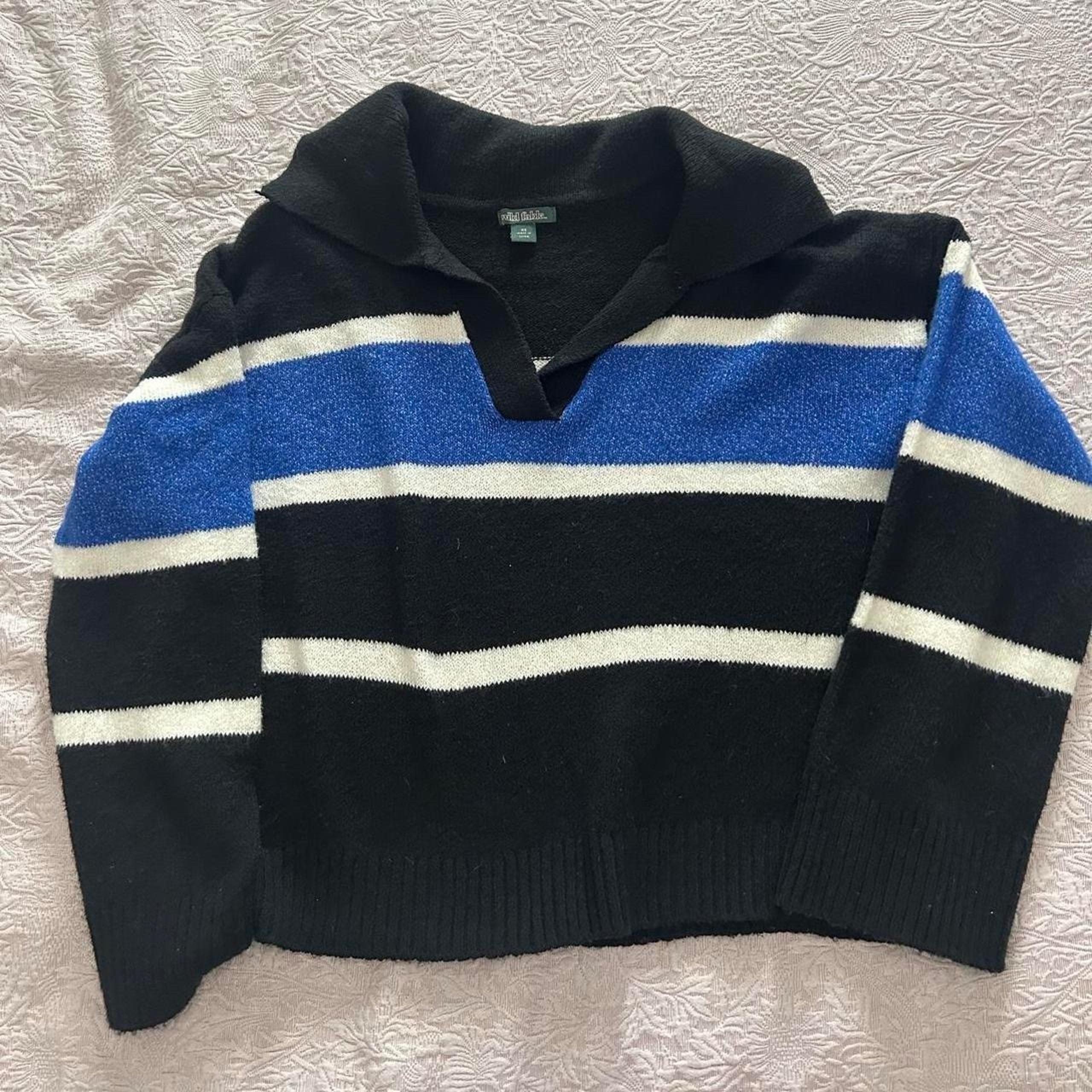 Wild Fable Blue and Black Sweater