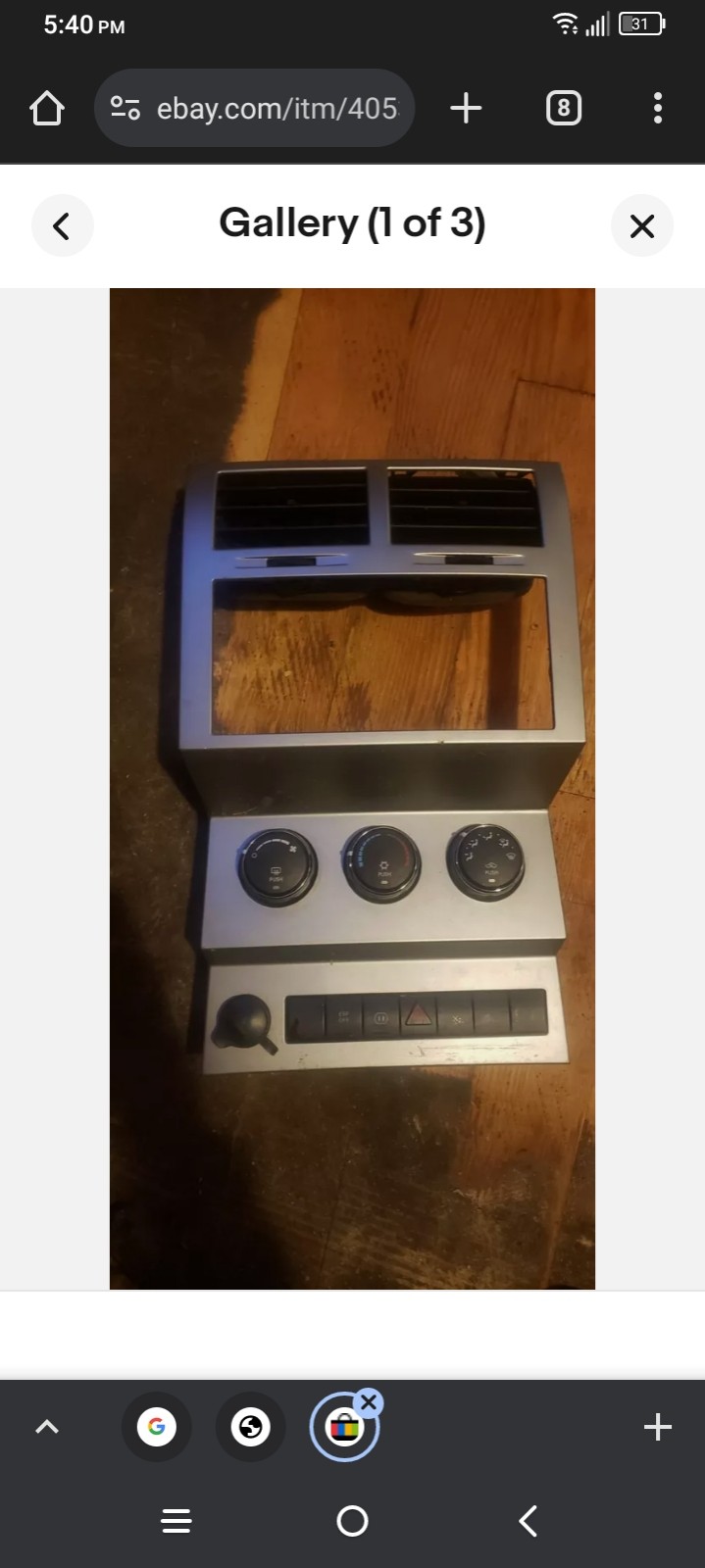 07 Dodge Nitro Heat AC Temperature Control with Trim Bezel,hazard switch, silver