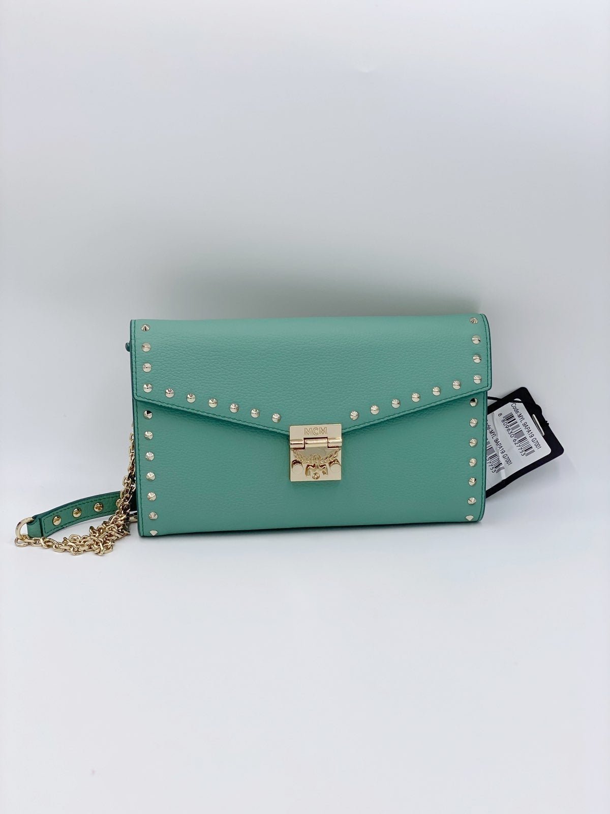 MCM Patricia Leather Crossbody Bag Mint