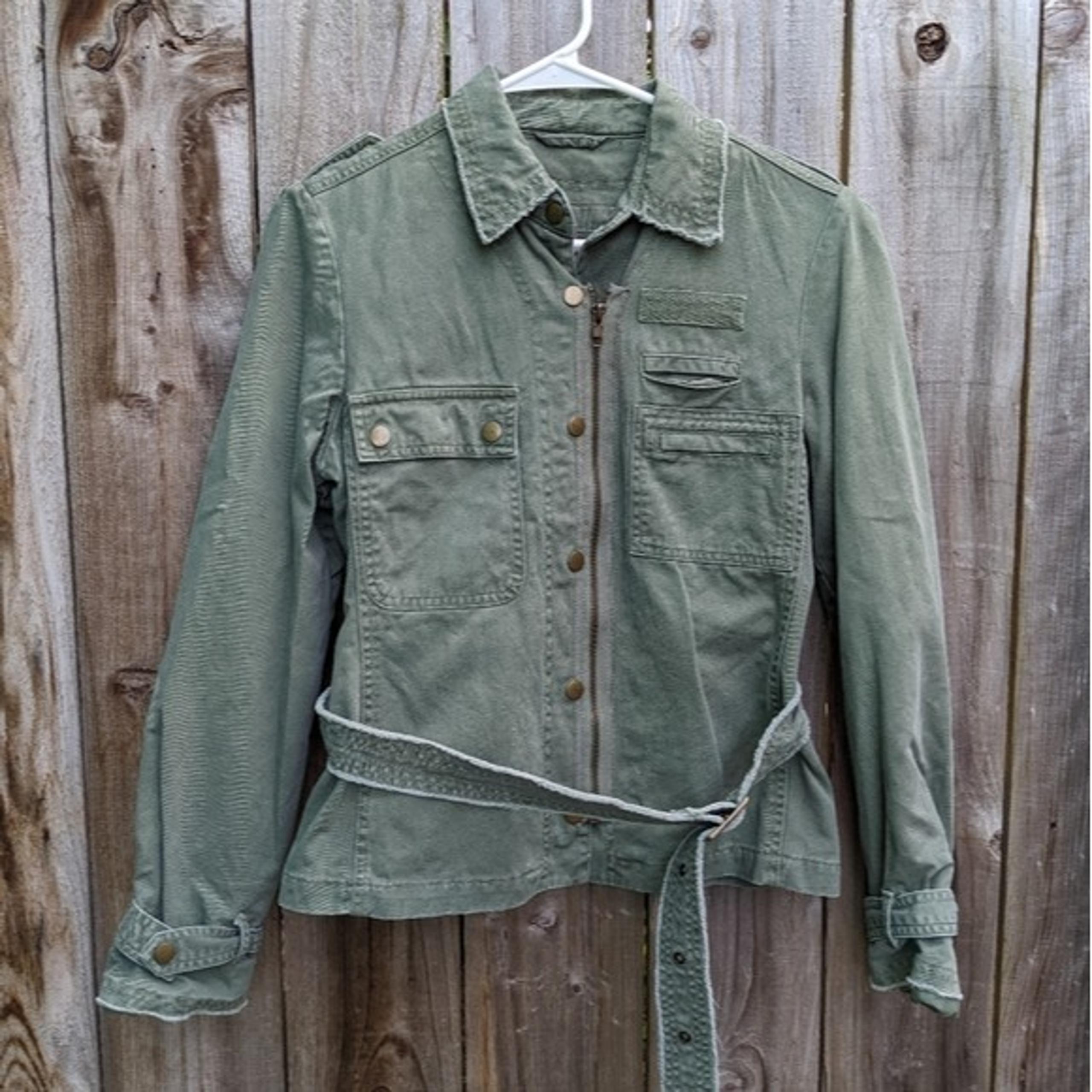 Urban Outfitters Distressed Military Utility Jacket Green Medium