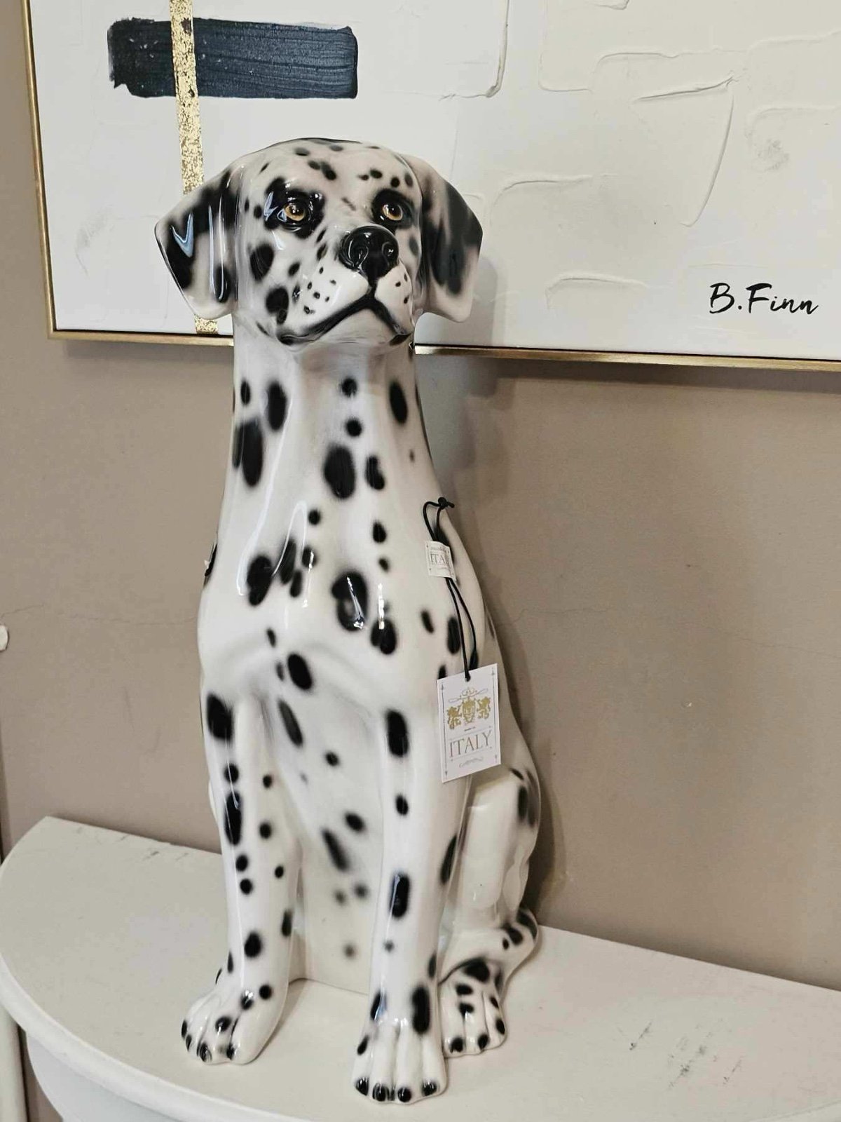 Large Dalmatian dog Italian ceramic sculpture