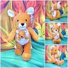 NEW 16 Build A Bear Kangaroo & Joey BABW Bundle Stuffed Plush NWT