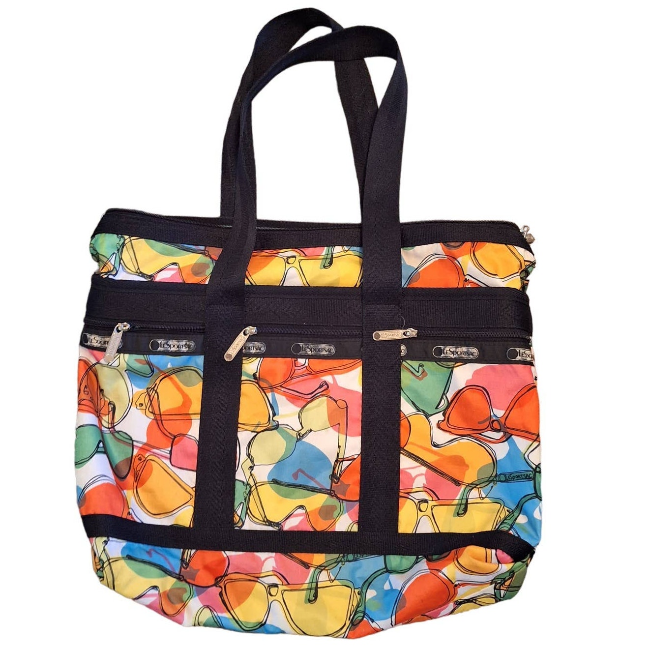 LeSportsac sunglass multi color tote bag