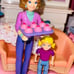 Playskool mom curly hair & pigtail blonde sister girl set Rare! Cupcakes