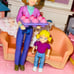 Playskool mom curly hair & pigtail blonde sister girl set Rare! Cupcakes