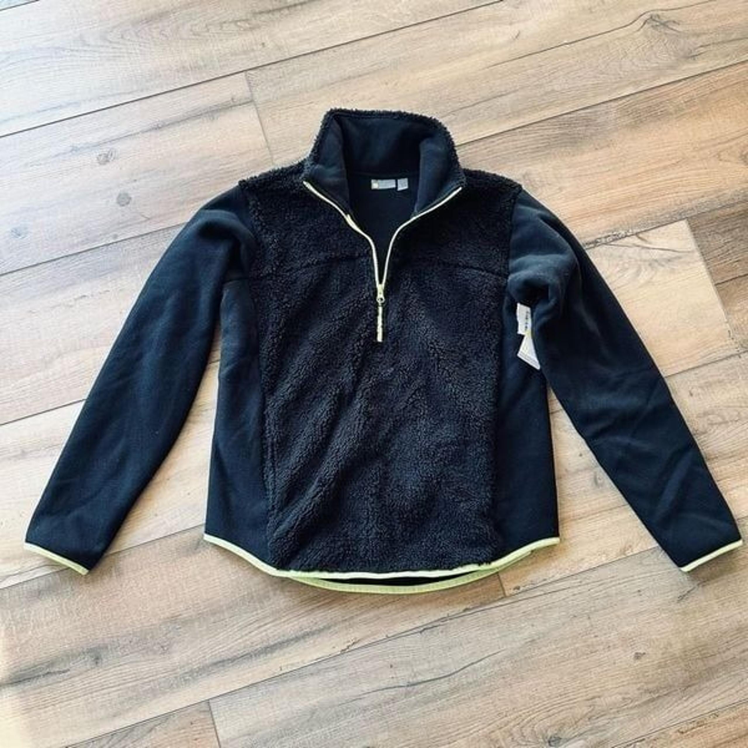 Zella Jacket Winter Small Black Women's Fleece Sweatshirt Half Zip Outerwear