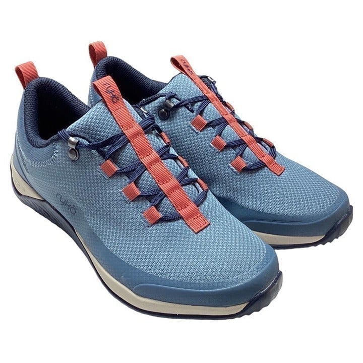 Ryka Trail Shoes Womens 9 Wide 39 Blue Echo Low Outdoor Mesh Lace Up Sneaker NEW