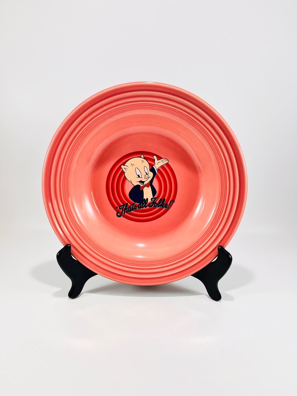 Set of 2 Fiesta Ware Warner Brothers Looney Tunes Porky Pig Rimmed Bowl 9”