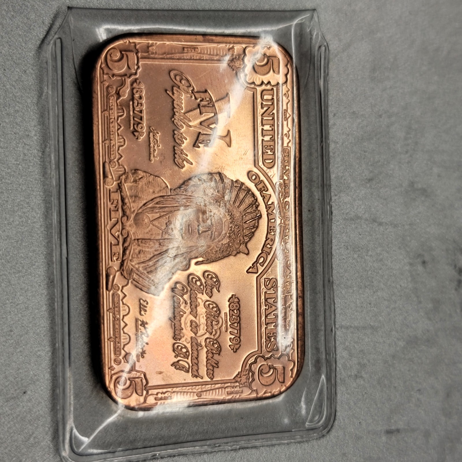 Superb 1 ounce .999 Fine Gold Clad 2 Porthole Note Collect Bar