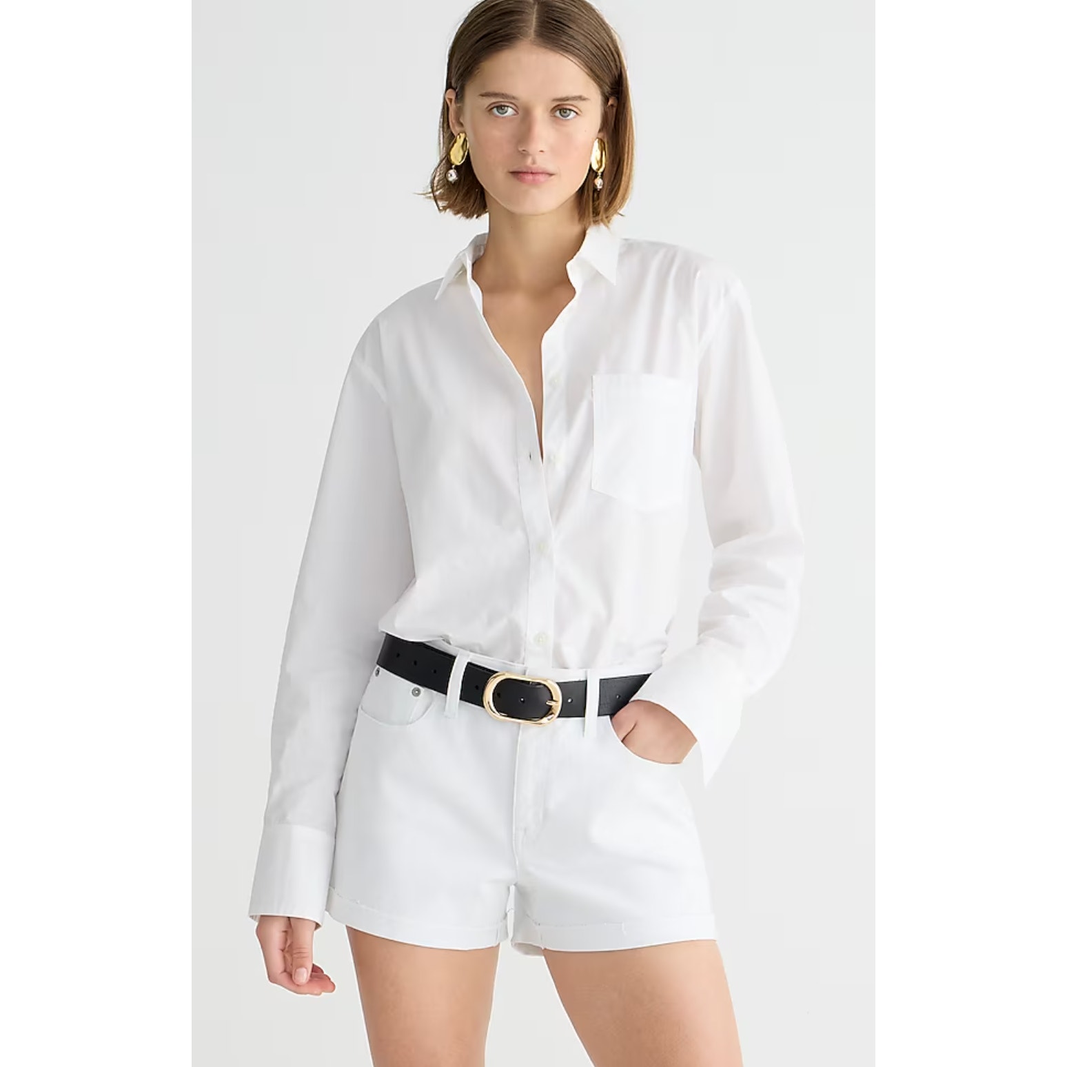 J Crew Mid Rise Denim Shorts 30 10 NWT White Jean BY326 J.Crew Women's