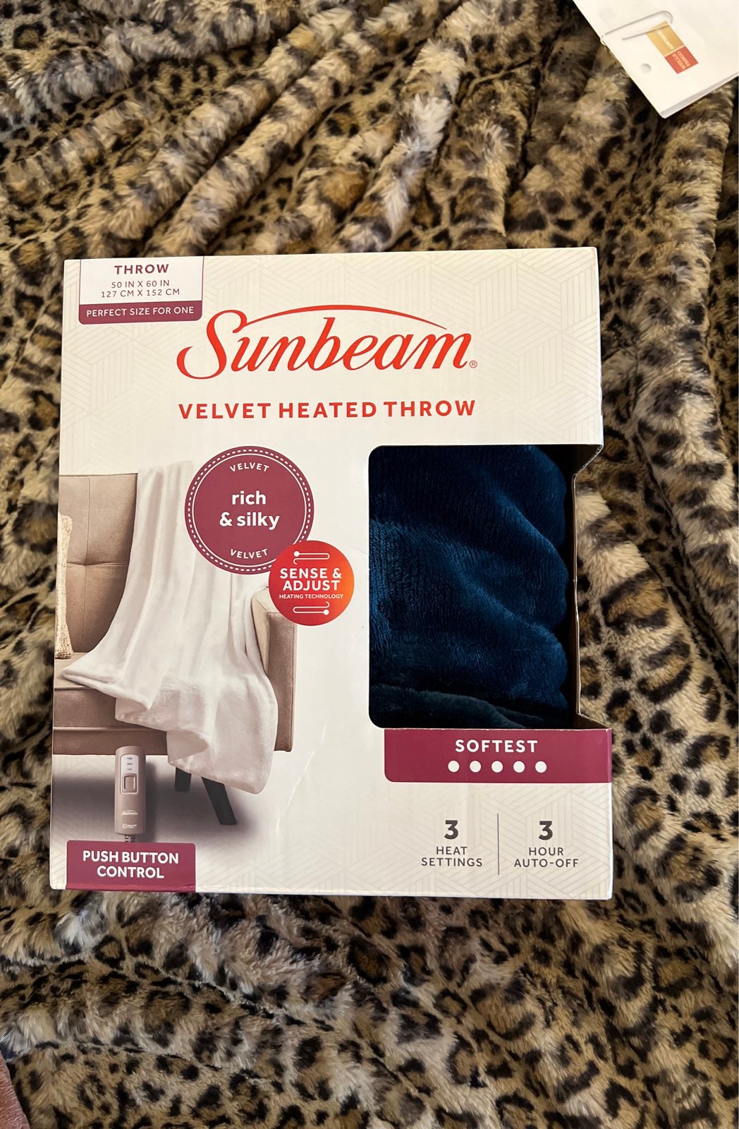 SUNBEAM VELVET HEATED THROW