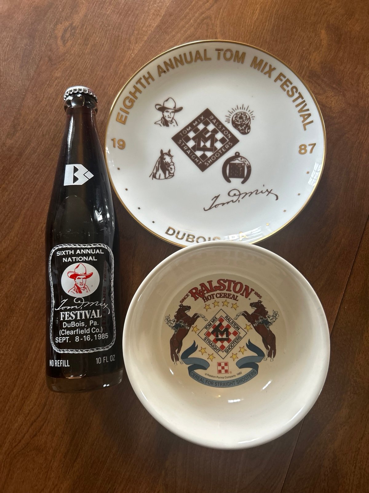 Commemorative 1982 1987 1985 Tom Ralston Straight Shooters Bowl Coca Cola Plate