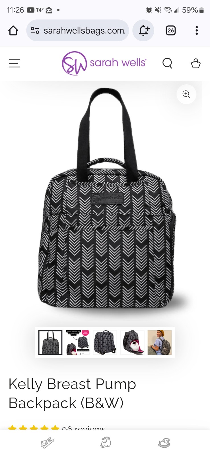 Sarah Wells Kelly Breast Pump Bag