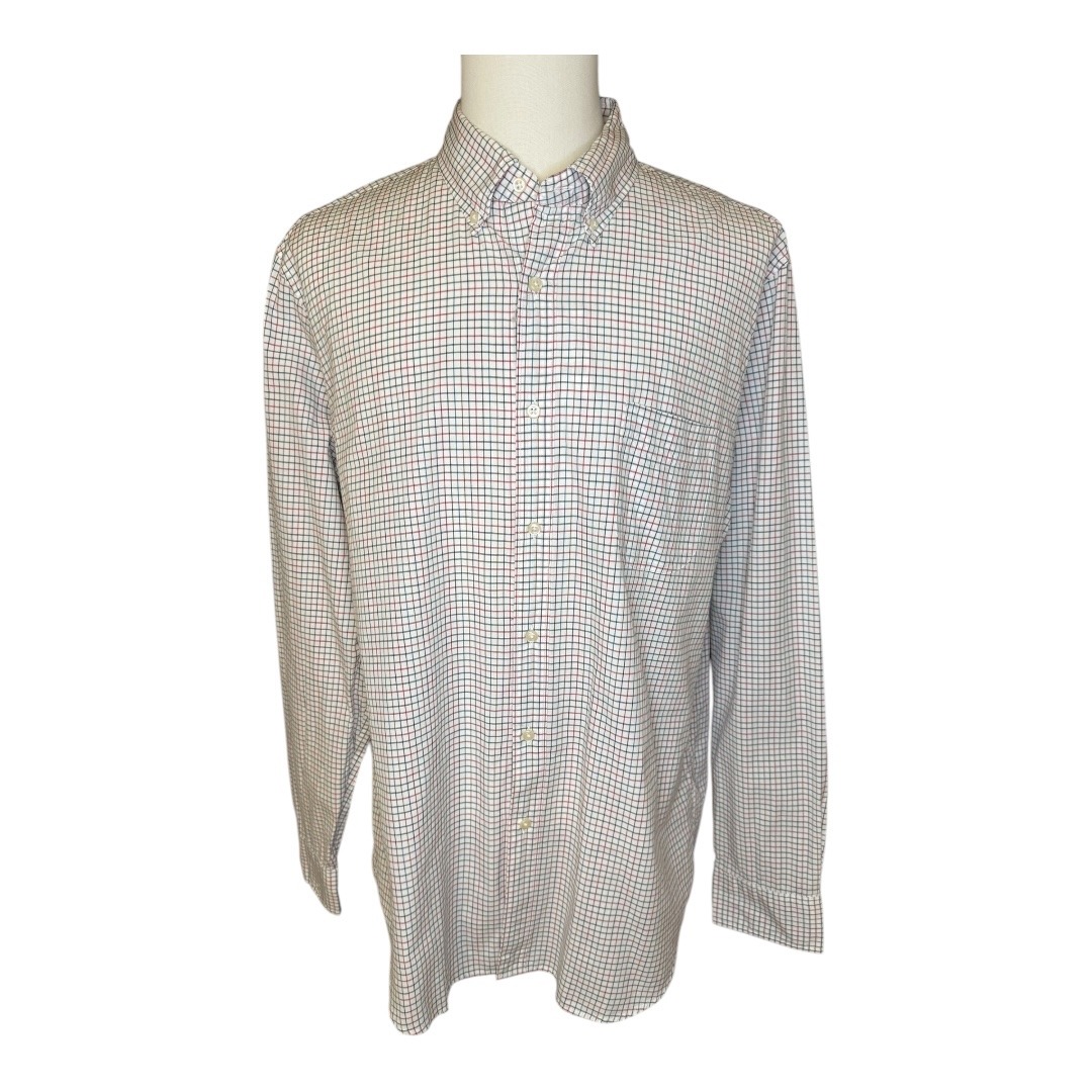 J. Crew Classic Secret Wash Cotton Poplin Gerald White Multi Button Down XL NWT