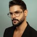 Versace VE1287 1443 BRAND NEW Eyeglasses Black Gold Metal Pilot Men Unisex