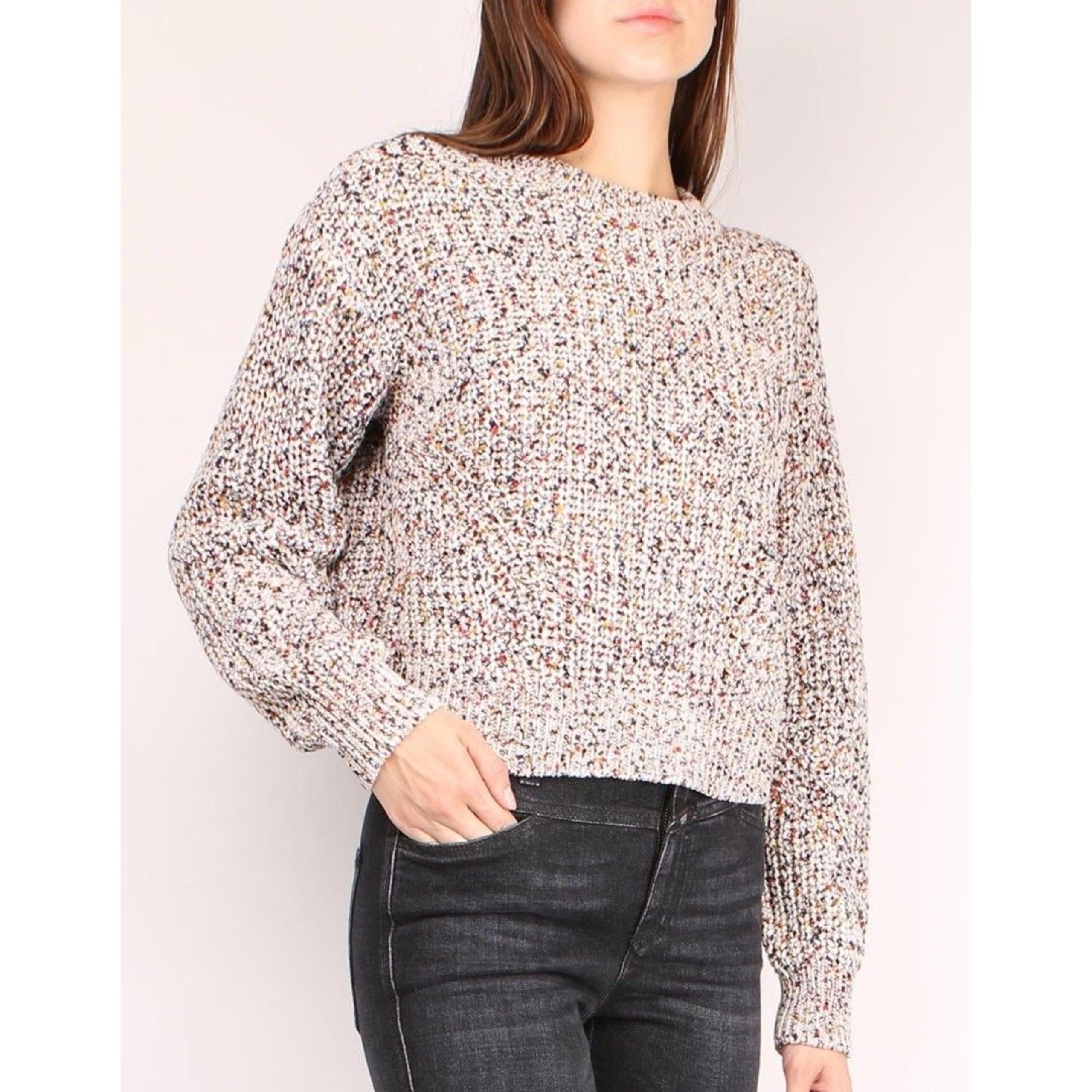 Veronica Beard Ryce Crewneck Sweater Knit Rainbow Multi Medium Fits Like Small