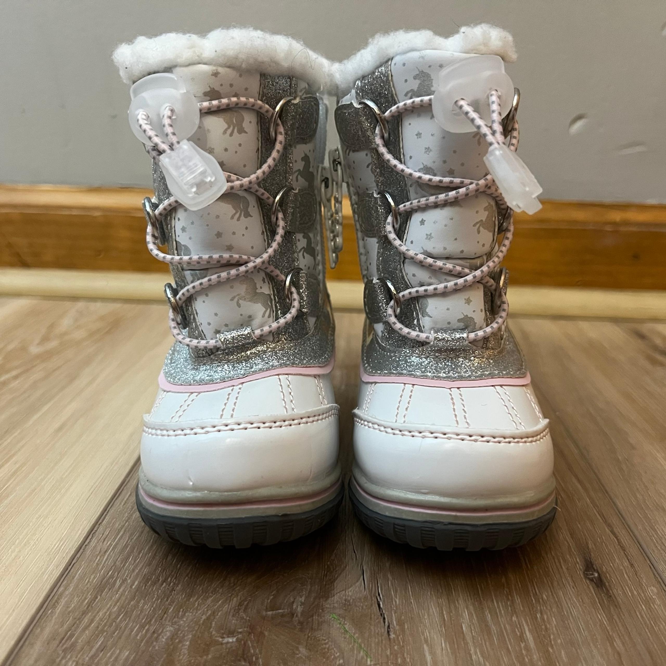 Totes White Snow Winter Boots Sz 5 Toddler