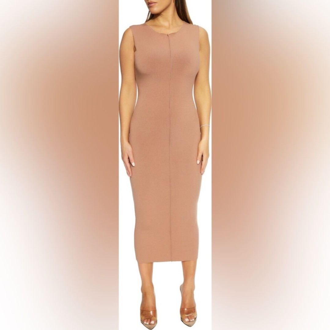Naked Wardrobe All Snatched Up Sleeveless Body-Con Dress Size Small