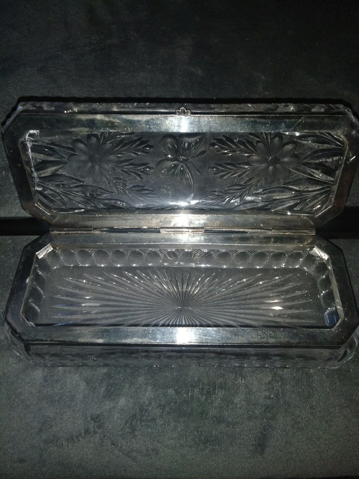 Vintage Lead Crystal Glove Box
