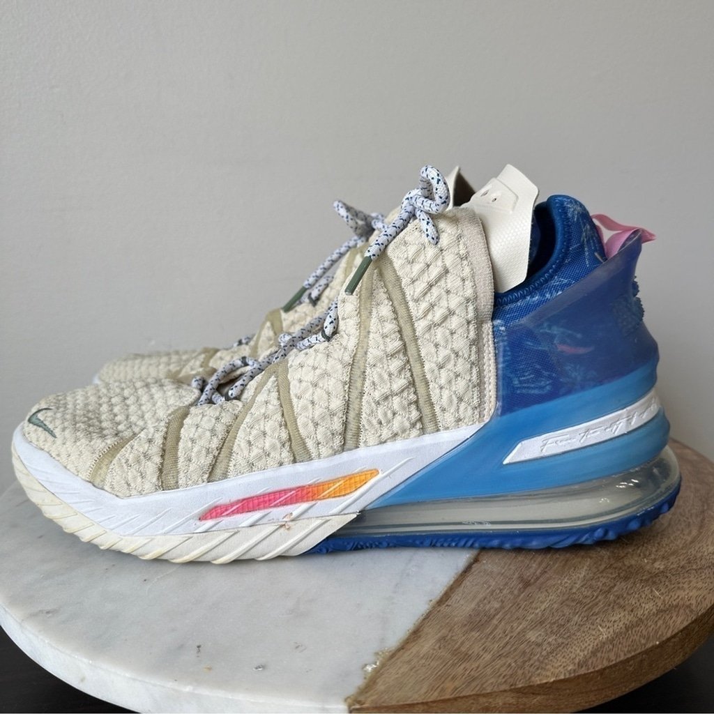 NIKE Lebron 18 'LA By Day' Light Cream 2020 DB8148-200 Men's Sneakers size 12