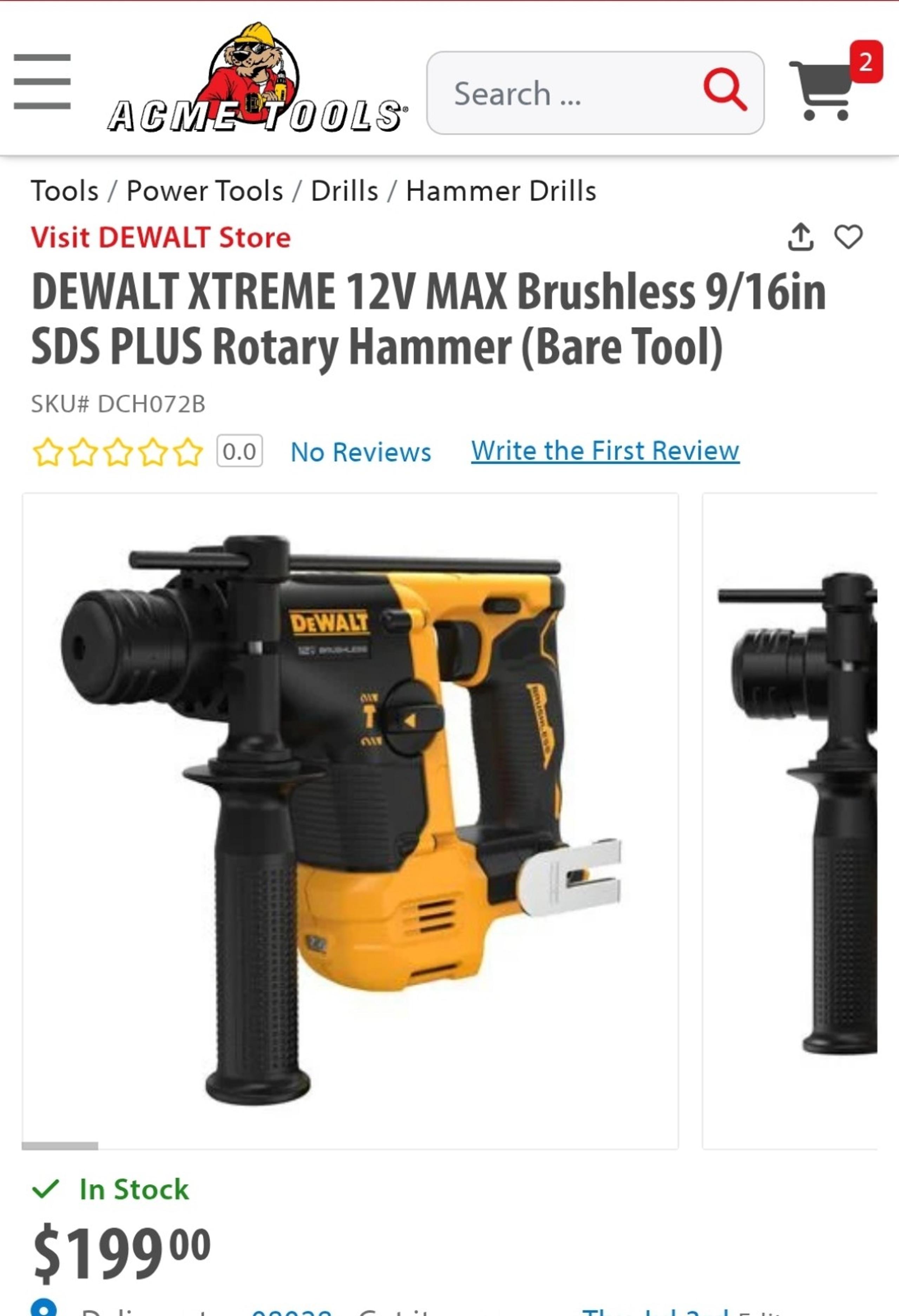 ⭐️NEW⭐️ DeWalt XTREME 12V MAX Brushless 9/16in SDS PLUS Rotary Hammer