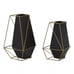 Black Metal Geometric Vase 2-piece Set-KL