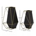 Black Metal Geometric Vase 2-piece Set-KL