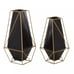 Black Metal Geometric Vase 2-piece Set-KL