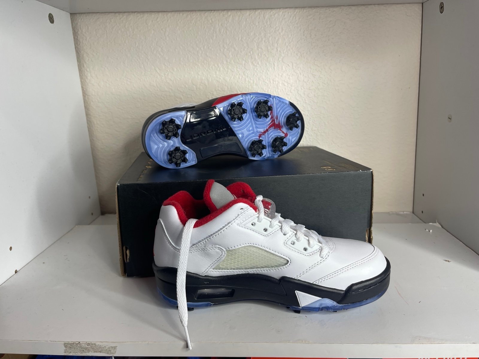 Nike Air Jordan Retro 5 Low Golf White/Black-Fire Red CU4523-100 4.5 / 6 Womens