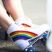 Adult rainbow rollerskates size 8
