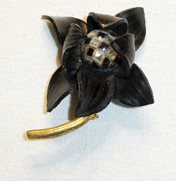 Vintage Fabrice Resin Paris Flower Pin Brooch
