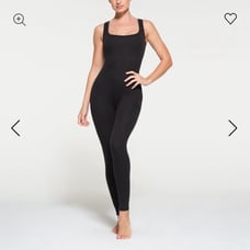 Skims Cotton Rib Tank Catsuit - Black