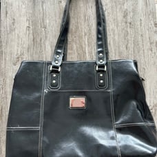 Franklin Covey Black Leather Briefcase Laptop Work Bag