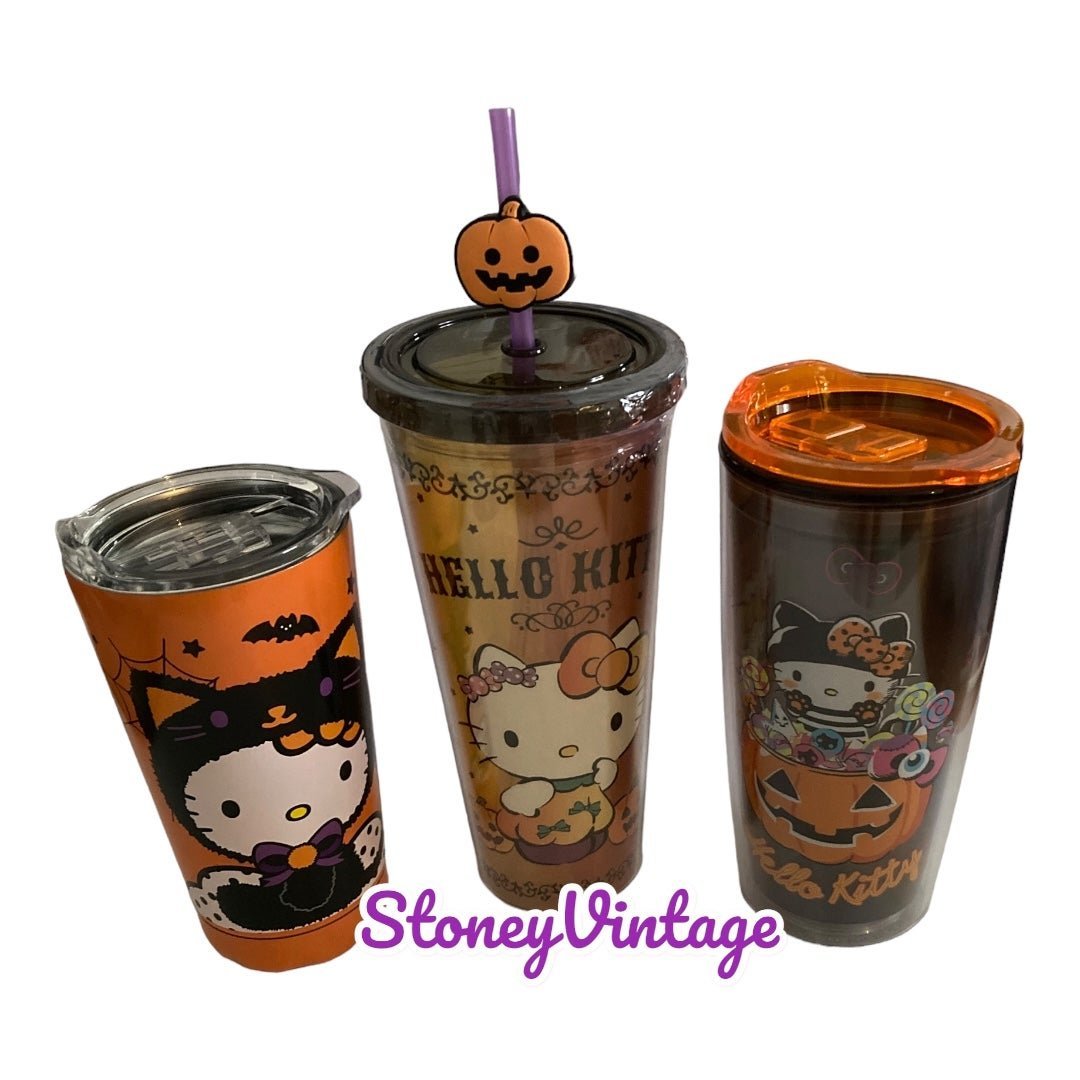 Sanrio Hello Kitty Halloween Cold cup and tumbler set of 3 Pumpkin Ghost Cat