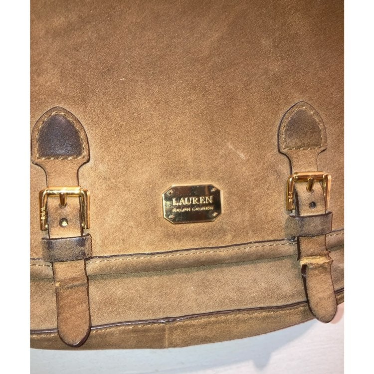 Ralph Lauren Annaville camel suede satchel