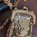 Vintage Chatelaine Metal Mesh Coin Purse, Mini Crossbody Pill/Coin Purse