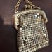 Vintage Chatelaine Metal Mesh Coin Purse, Mini Crossbody Pill/Coin Purse
